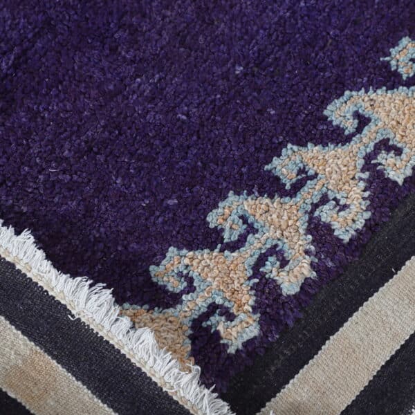 Vintage Boujaad Carpet 8.0x5.5 Ft – Handknotted Mauve Wool Rug - Image 8