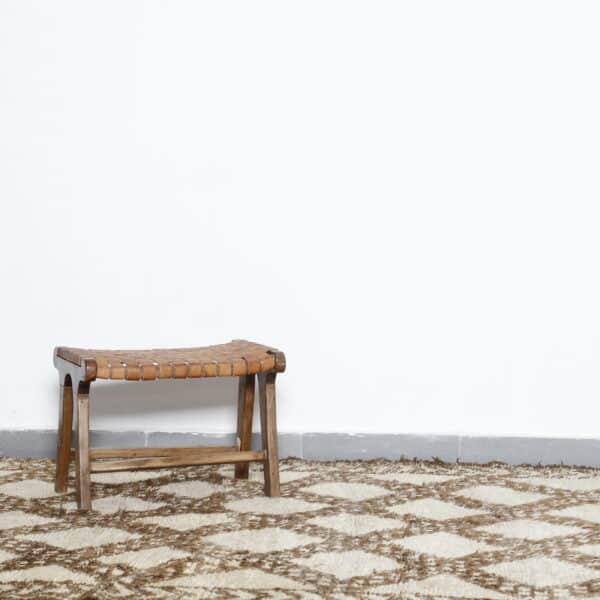 Long Unique Beni Ourain Carpet 13.0x5.6 Ft – Handknotted Wool - Image 7