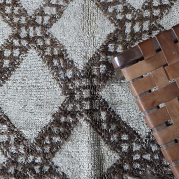 Long Unique Beni Ourain Carpet 13.0x5.6 Ft – Handknotted Wool - Image 8