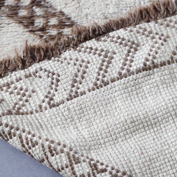 Long Unique Beni Ourain Carpet 13.0x5.6 Ft – Handknotted Wool - Image 4
