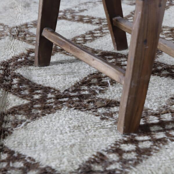 Long Unique Beni Ourain Carpet 13.0x5.6 Ft – Handknotted Wool - Image 5
