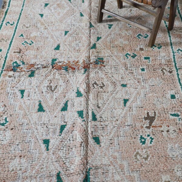 Vintage Zayan Moroccan Rug 9.6x5.8 Ft – Handknotted Wool - Image 6