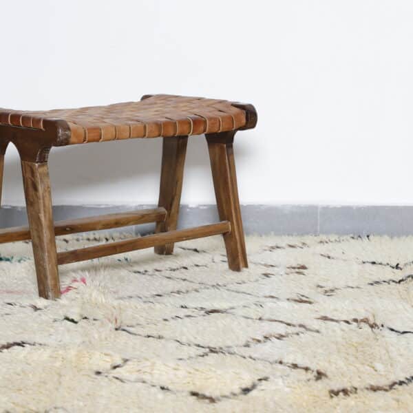 Old Beni Ourain Rug 8.4x5.7 Ft – Handknotted Wool Morocco - Image 8