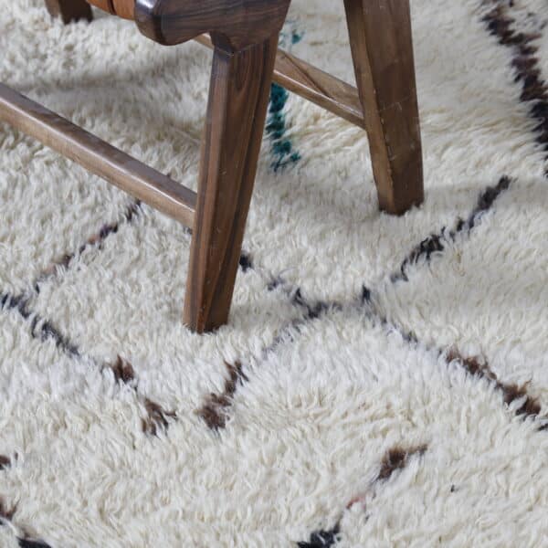 Old Beni Ourain Rug 8.4x5.7 Ft – Handknotted Wool Morocco - Image 2