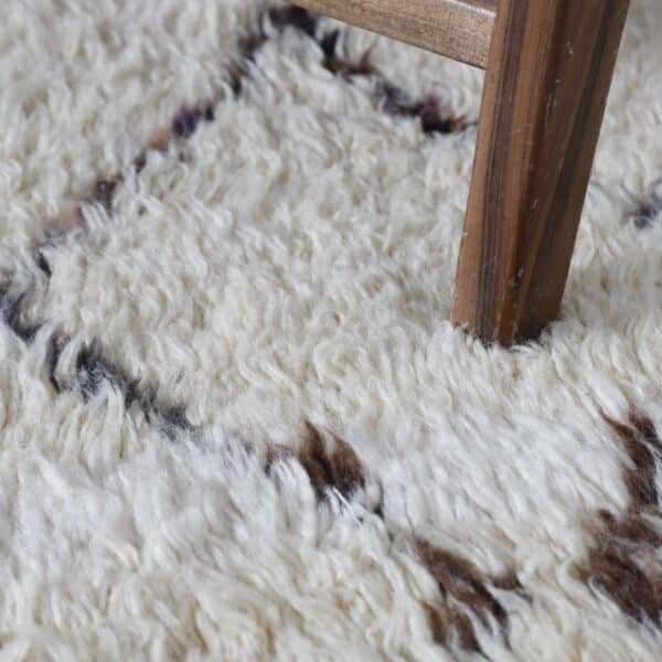 Old Beni Ourain Rug 8.4x5.7 Ft – Handknotted Wool Morocco - Image 4