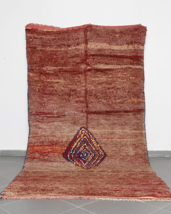 Sample Boujaad Carpet 11.6x5.6 Ft handknotted in Morocco with tribal motifs