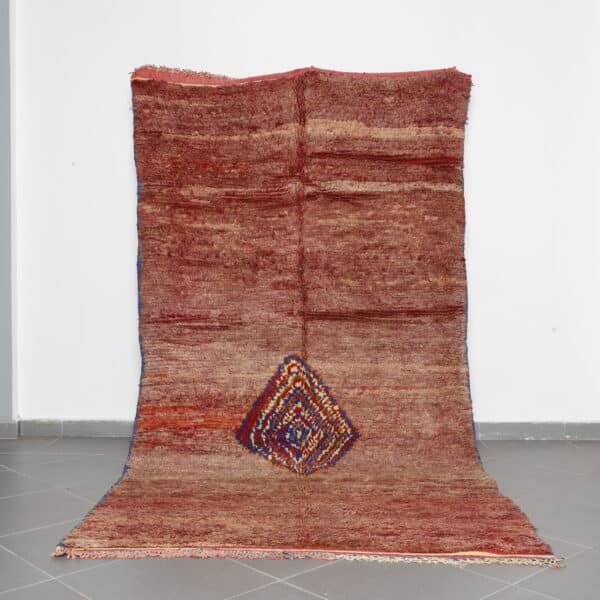 Sample Boujaad Carpet 11.6x5.6 Ft handknotted in Morocco with tribal motifs