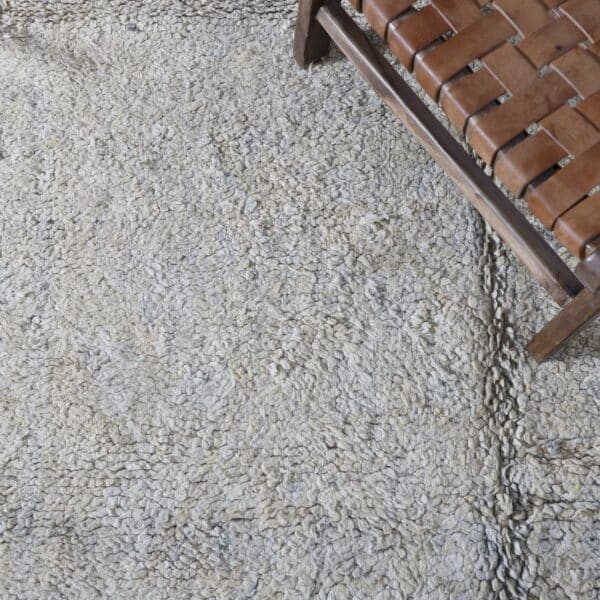 Old Faded Cream Zayan Rug 8.8x5.4 Ft – Handknotted Wool - Image 3