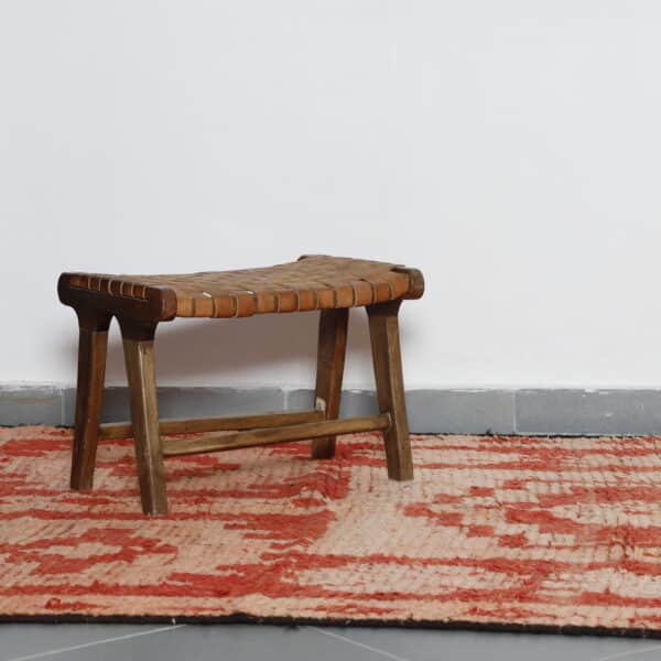 Vintage Faded Red Boujaad Rug 9.1x5.2 Ft – Handknotted Wool - Image 2