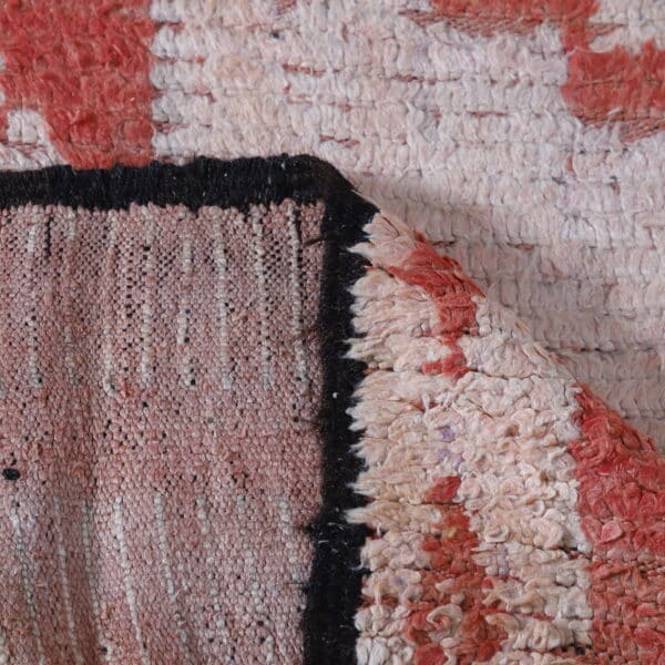 Vintage Faded Red Boujaad Rug 9.1x5.2 Ft – Handknotted Wool - Image 5