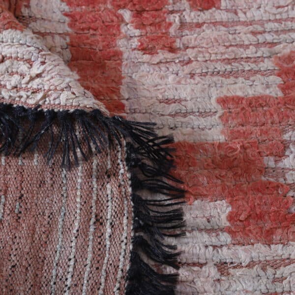 Vintage Faded Red Boujaad Rug 9.1x5.2 Ft – Handknotted Wool - Image 6