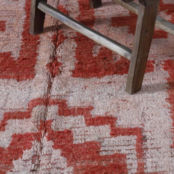 Vintage Faded Red Boujaad Rug 9.1x5.2 Ft – Handknotted Wool - Image 7