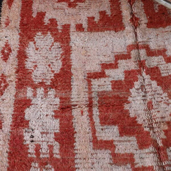 Vintage Faded Red Boujaad Rug 9.1x5.2 Ft – Handknotted Wool - Image 8