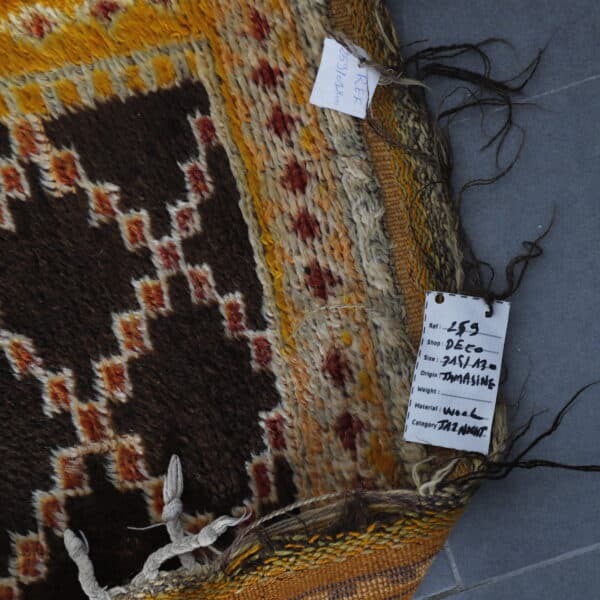 Checkered Taznakht Rug 10.3x4.3 Ft – Vintage Moroccan Wool - Image 3