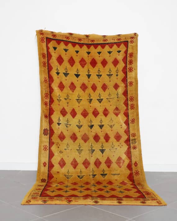 Vintage Taznakht Carpet 9.2x4.3 Ft handcrafted in Morocco