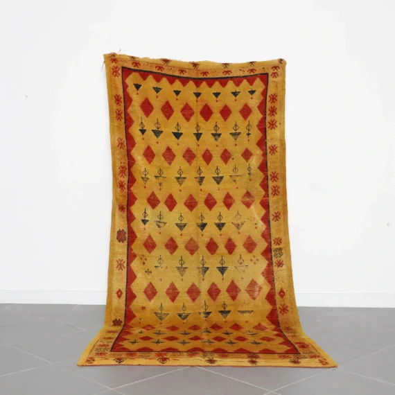 Vintage Taznakht Carpet 9.2x4.3 Ft – Muted Tribal Wool