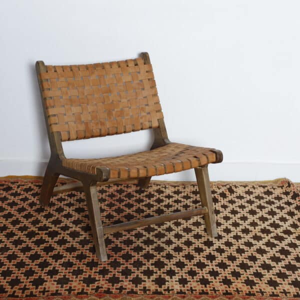 Vintage Checkered Taznakht Rug 8.3x4.9 Ft – Handcrafted - Image 3