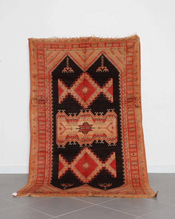 Vintage Taznakht Rug with Hannouka Jewish design