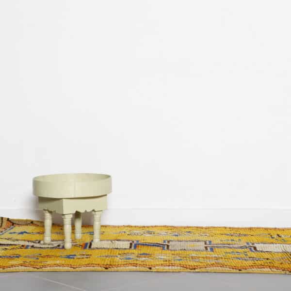 Vintage Azilal Yellow Rug 8.0x3.7 Ft – Handcrafted Wool - Image 6