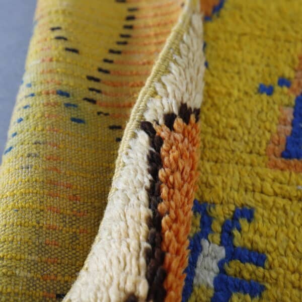 Vintage Azilal Yellow Rug 8.0x3.7 Ft – Handcrafted Wool - Image 2