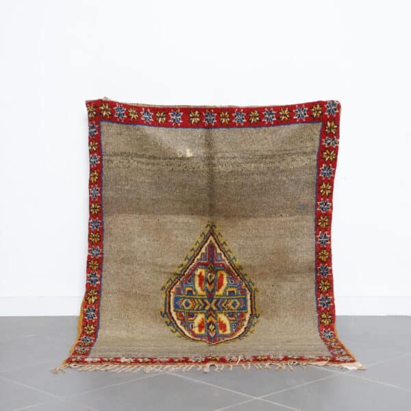 Brown Taznakht Rug 5.4x4.2 Ft handcrafted Moroccan wool