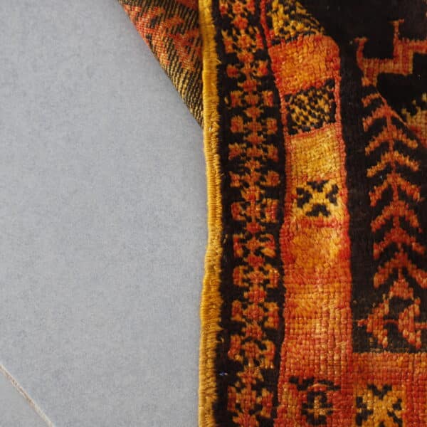 Old Black Wool Taznakht Rug 4.8x3.3 Ft – Handcrafted Vintage - Image 5