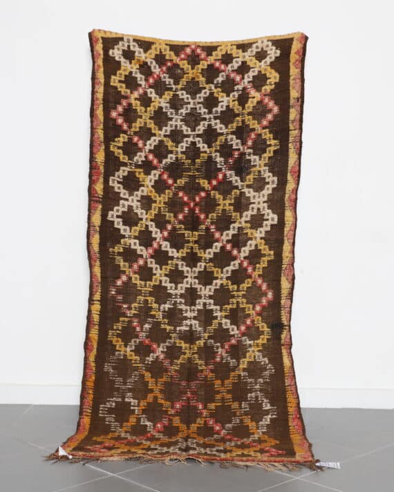 Checkered Glaoui Rug 7.9x5.2 Ft handmade in Morocco
