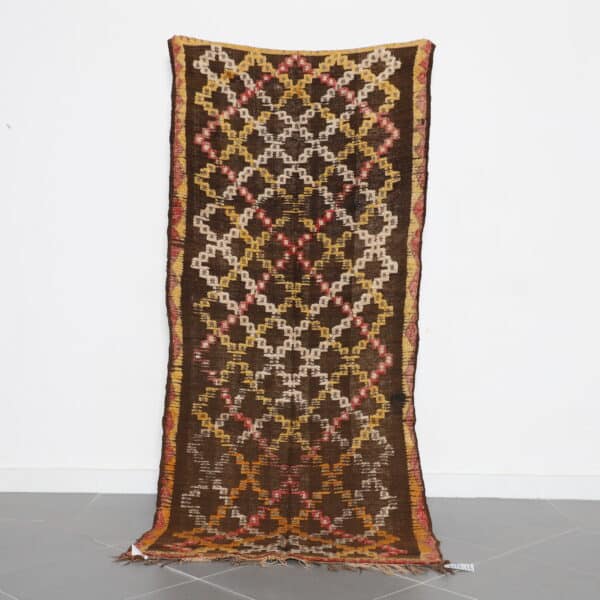 Checkered Glaoui Rug 7.9x5.2 Ft handmade in Morocco