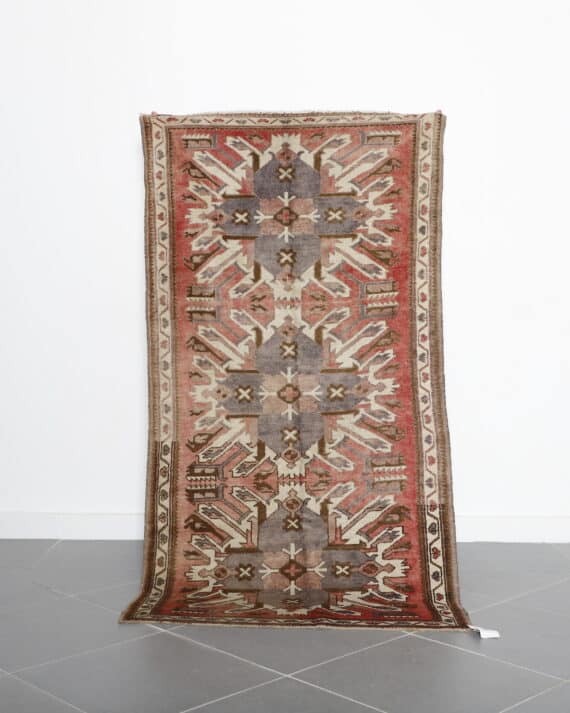 Vintage Persian Rug 6.7x3.4 Ft with traditional woven design