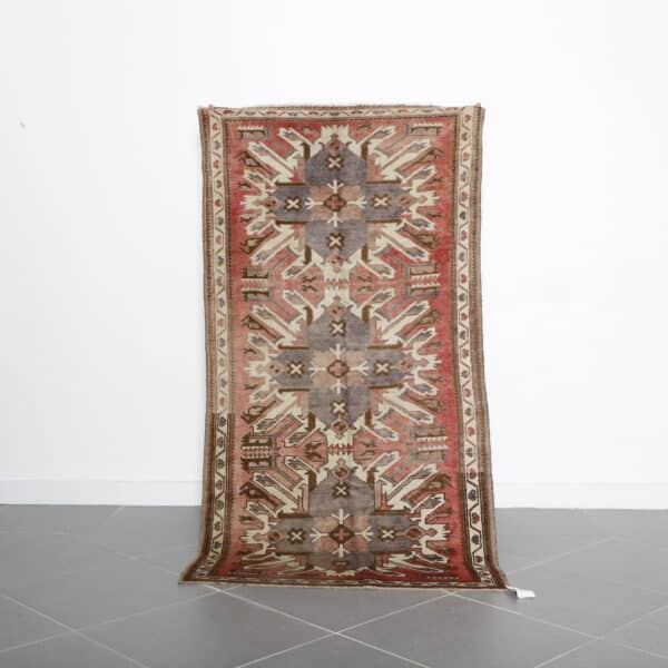 Vintage Persian Rug 6.7x3.4 Ft with traditional woven design