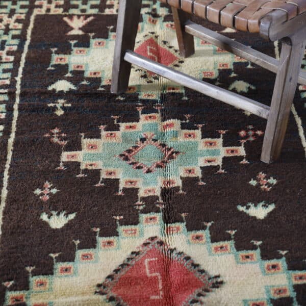 Vintage Taznakht Rug 7.5x3.7 Ft – Handcrafted Moroccan Wool - Image 3