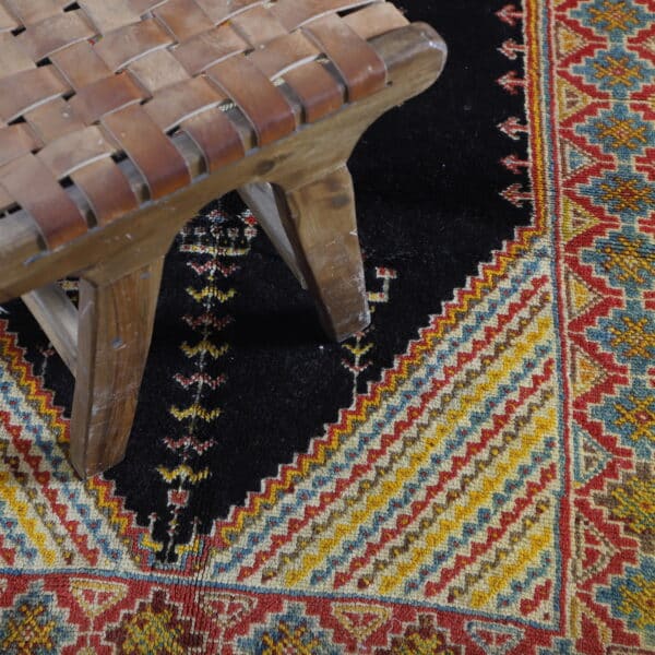 Black Taznakht Rug 6.4x3.5 Ft – Handcrafted Moroccan Wool - Image 5