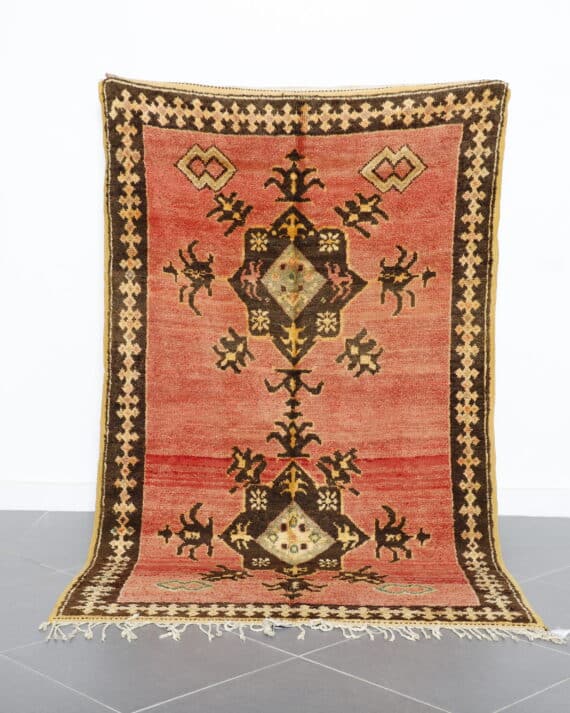 Faded Pink Taznakht Rug handwoven in Morocco