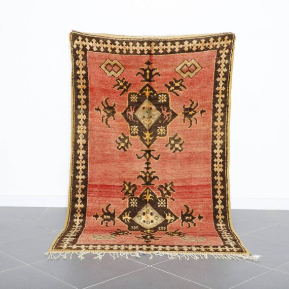 Faded Pink Taznakht Rug handwoven in Morocco