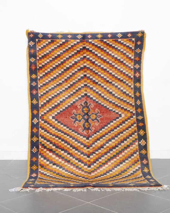 New Checkered Taznakht Rug handcrafted Moroccan wool