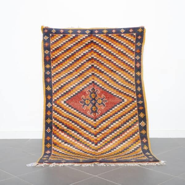 New Checkered Taznakht Rug handcrafted Moroccan wool