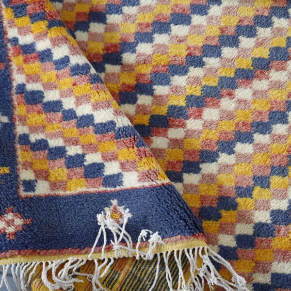 New Checkered Taznakht Rug – Moroccan Wool Carpet - Image 5