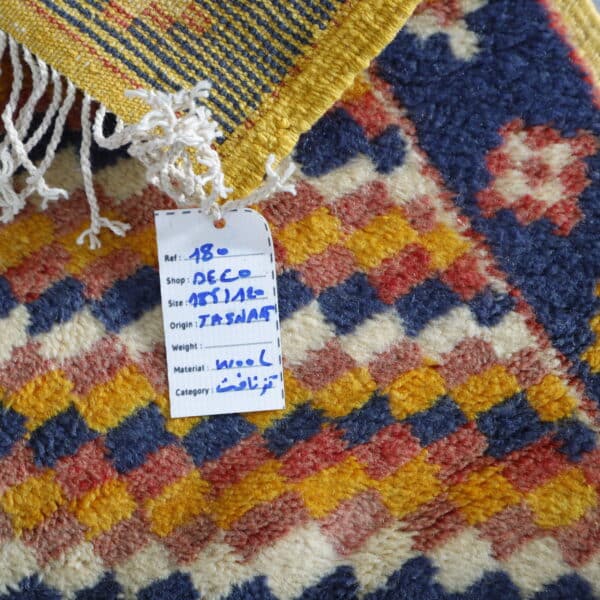 New Checkered Taznakht Rug – Moroccan Wool Carpet - Image 7