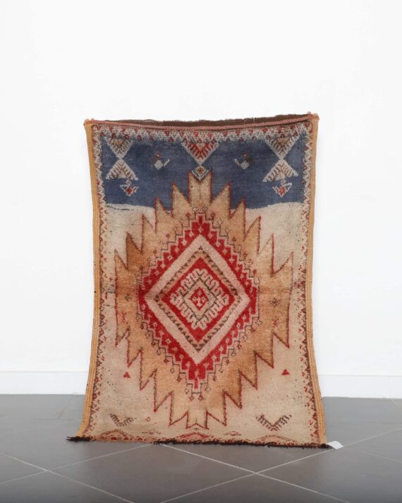 Old Taznakht Rug faded vintage handcrafted Moroccan piece