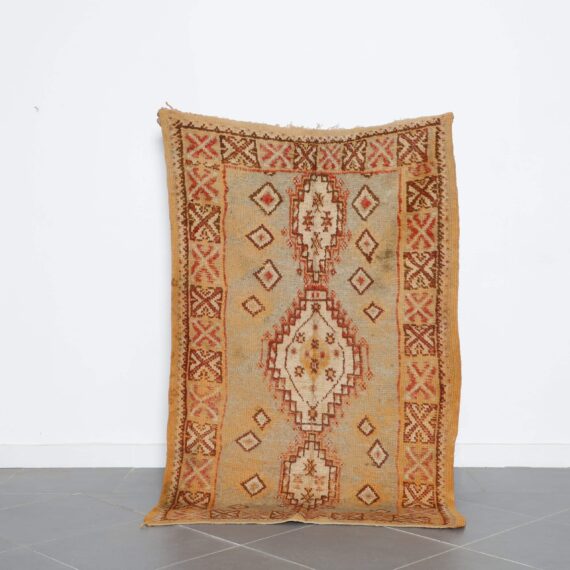 Faded Turkish Rug handmade with vintage textures