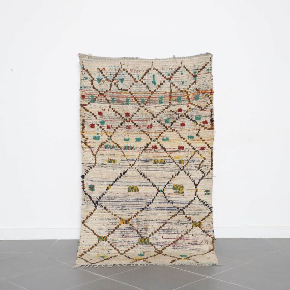 Multicolor Azilal Vintage Rug 6.6x3.9 Ft handcrafted in Morocco