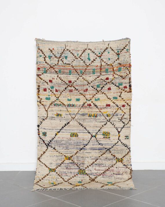 Multicolor Azilal Vintage Rug 6.6x3.9 Ft handcrafted in Morocco