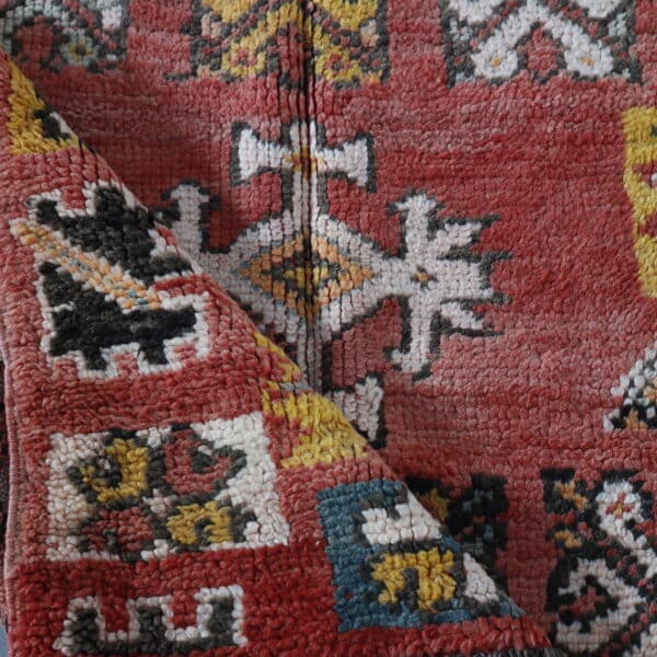 Vintage Jewish Rug – Ait Yaakoube 6.9x3.9 Ft Wool Art - Image 3
