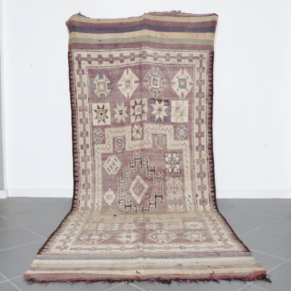 Long Bousbaa Rug 12.5x5.2 Ft handcrafted Moroccan wool carpet
