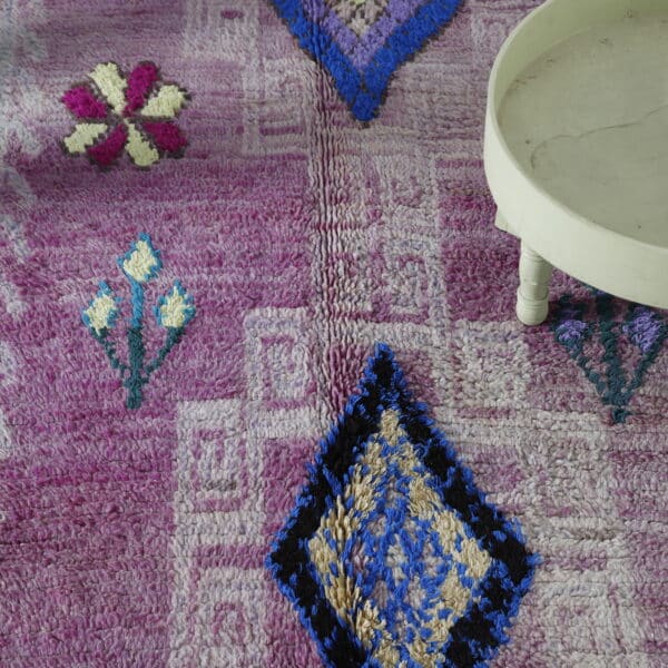 Long Vintage Boujaad Rug 12.1x4.4 Ft – Moroccan Wool Rug - Image 8
