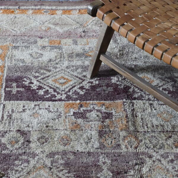 Old Azou Carpet 7.5x5.2 Ft – Vintage Moroccan Wool Rug - Image 7
