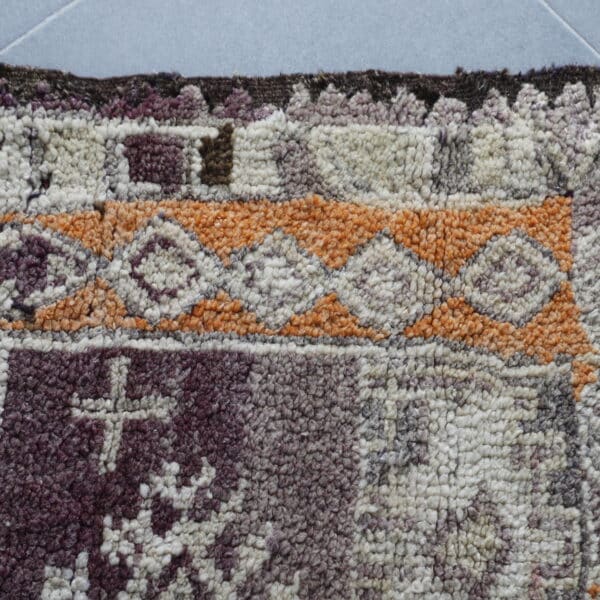 Old Azou Carpet 7.5x5.2 Ft – Vintage Moroccan Wool Rug - Image 3