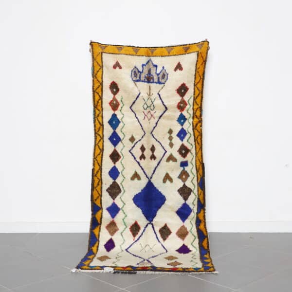 Azilal Rug 7.3x3.3 Ft handmade in Morocco from wool