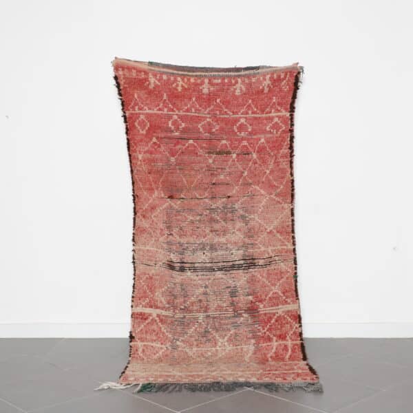 Vintage Boujaad Rug 8.2x3.6 Ft handmade in Morocco with Berber motifs
