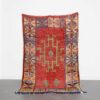 Azilal Rug Red 7.5x5.0 Ft handmade in Morocco with bold motifs